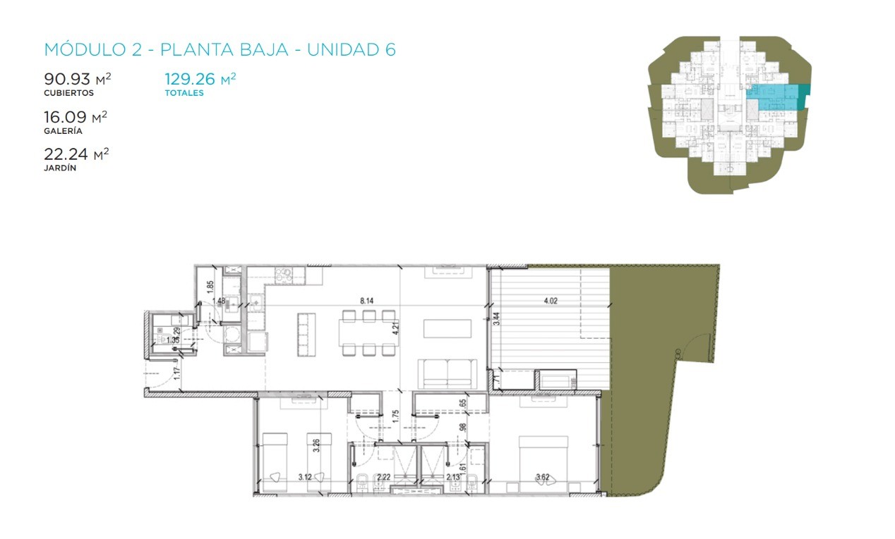 Departamento de 3 dormitorios en Mantantiales